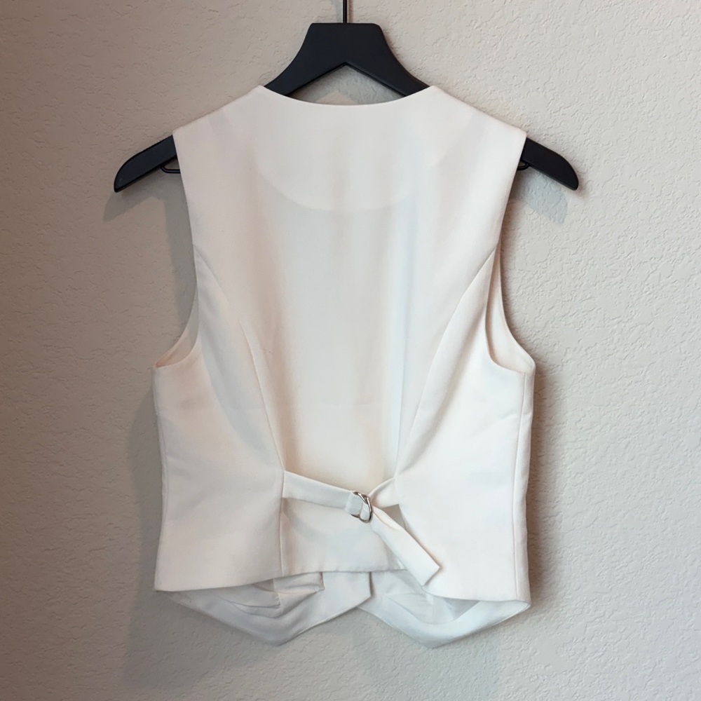 Abercrombie & Fitch Ivory Button Vest - S - Picture 3 of 3